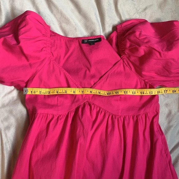 INC International concepts size PS high low Pink puff sleeve dress spring easter - Picture 7 of 10
